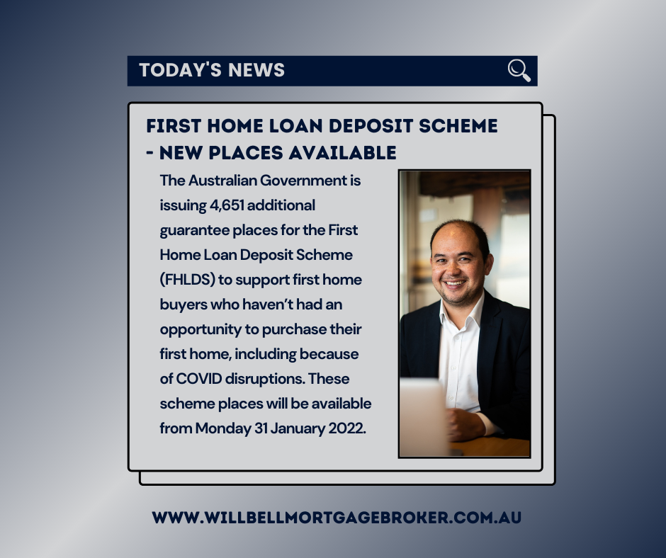 FIrst Home Loan Deposit Scheme - New Places Available