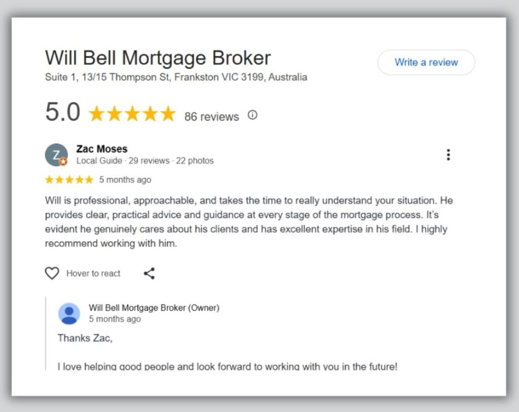 will bell mortgage broker google reviews